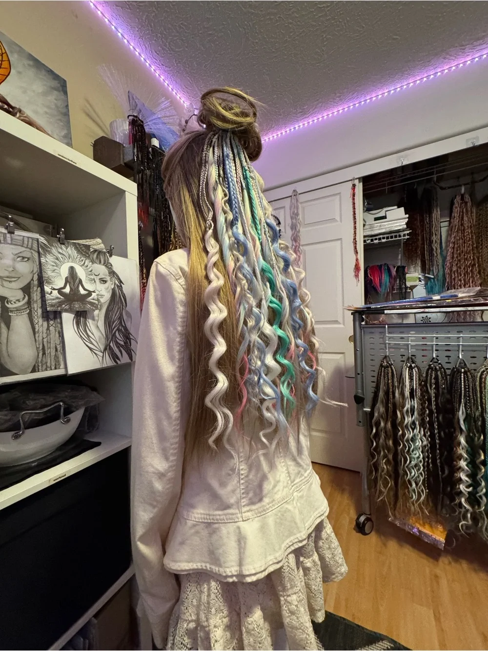 Pastel Mermaid Hair Extensions - Multi Color